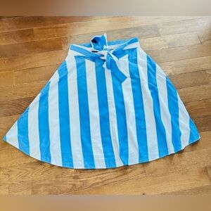 Blue and White Striped Skirt